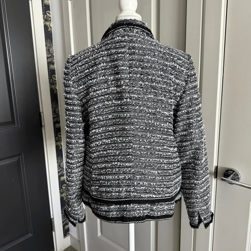 Talbots Classic Black and White Tweed Blazer Size 8