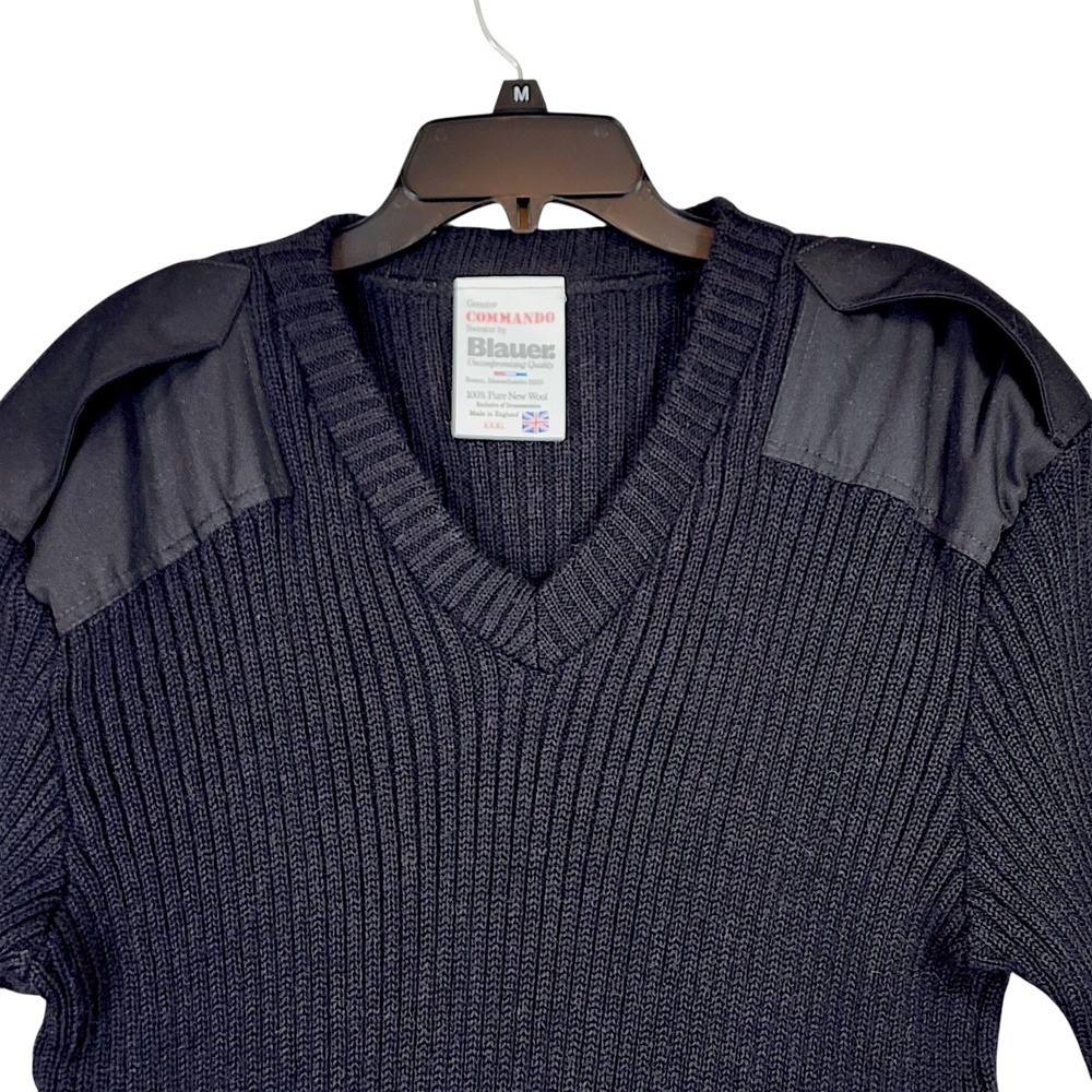 Vtg Blauer Genuine Commando Sweater XXXL 3XL Men Black Military Police Wool USA