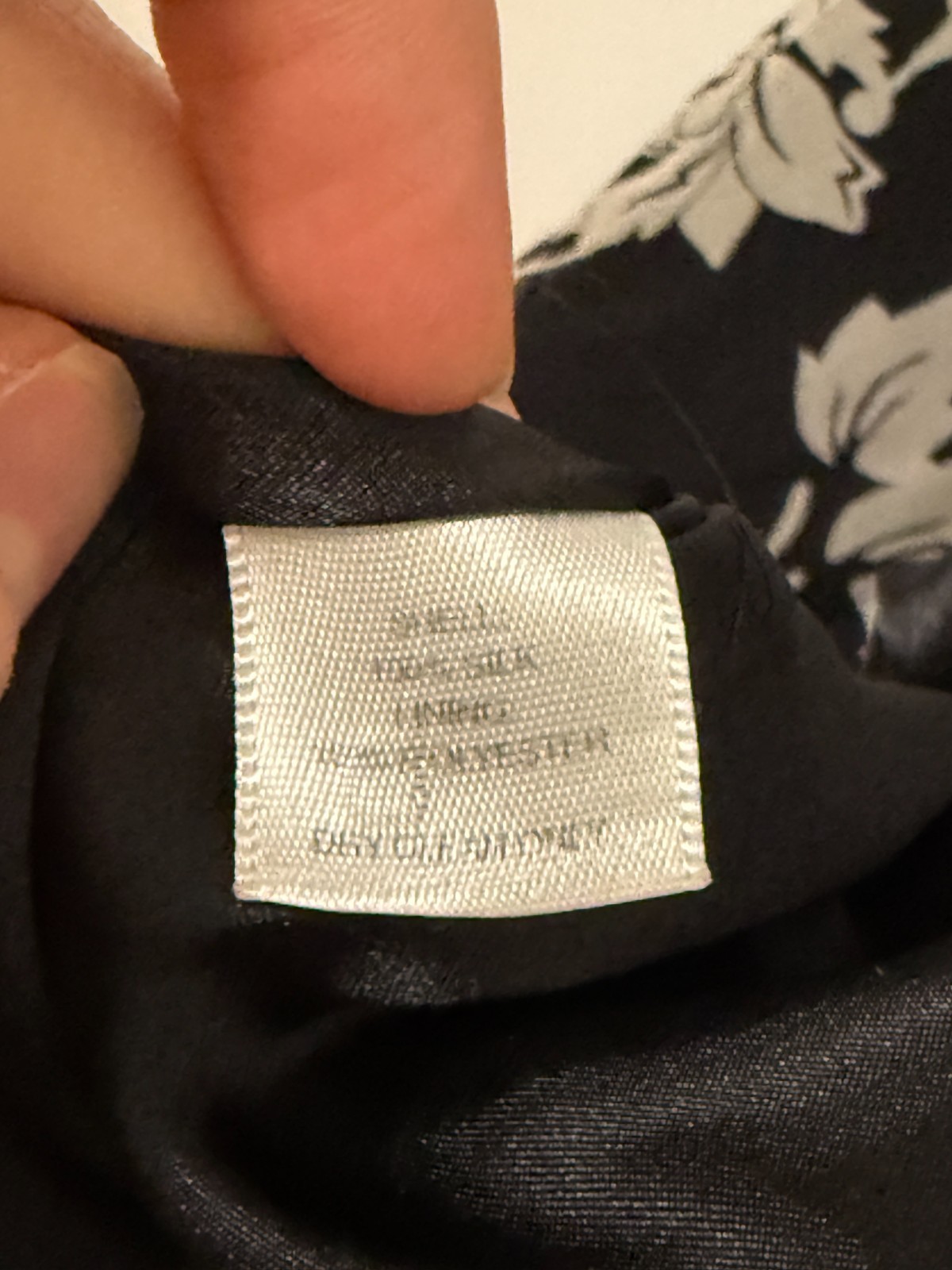 White House Black Market Silk Black Floral Halter Blouse XL Old Money Career