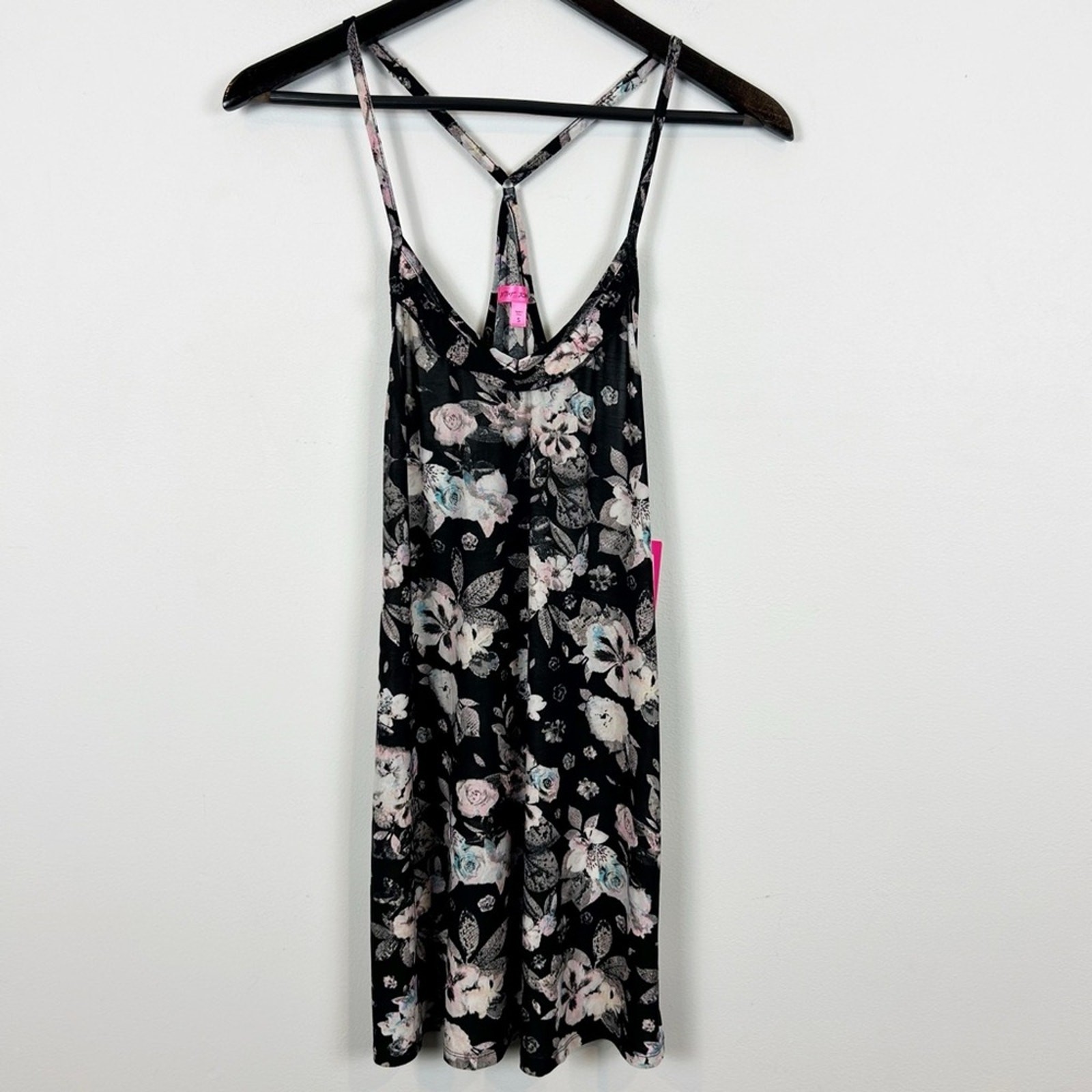 Betsey Johnson Short Chemise Women’s Size Small Black Floral