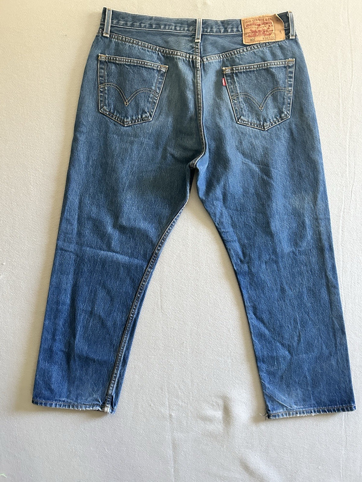 Levi’s 501 Original Fit Button Fly Jeans Men’s 38×30 Blue Straight Leg Cotton Me