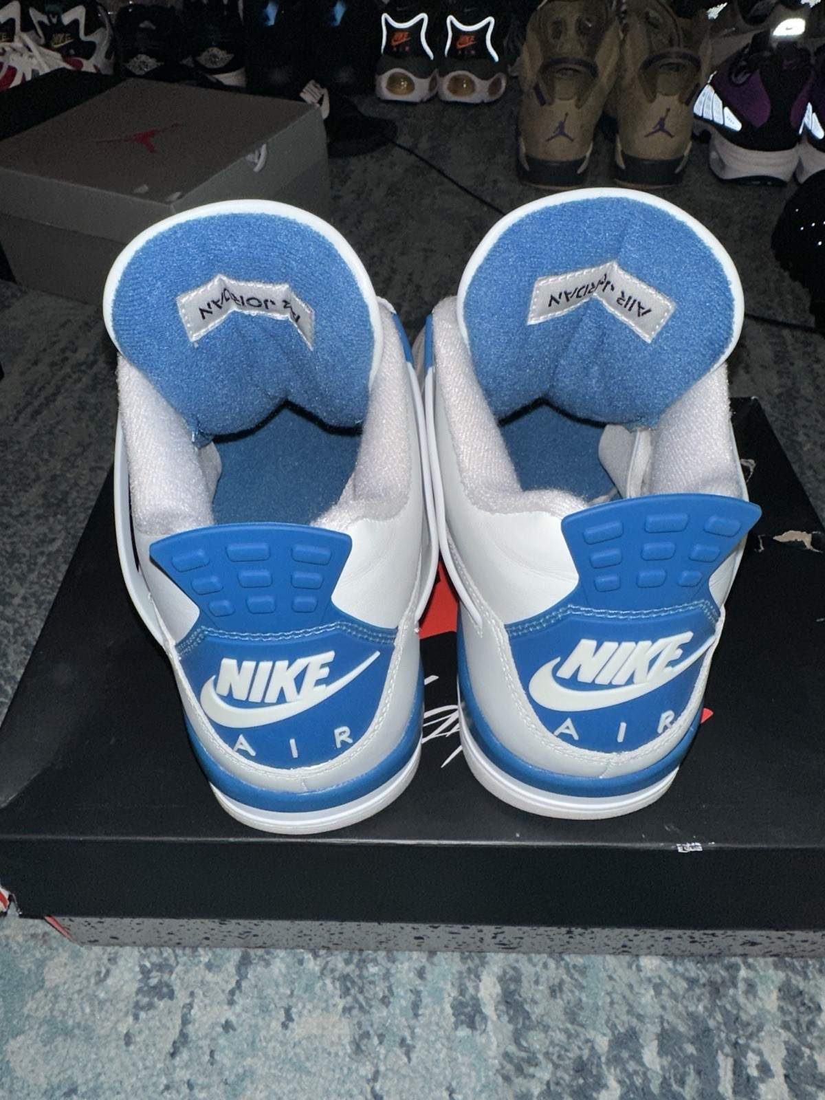 Air Jordan 4 Military Blue Size 8 Top White/Blue/Gray Men’s