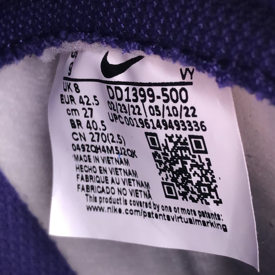 Nike DUNK HIGH “LAKERS” DD1399-500 27cm (10.63 in) Used NE51-0