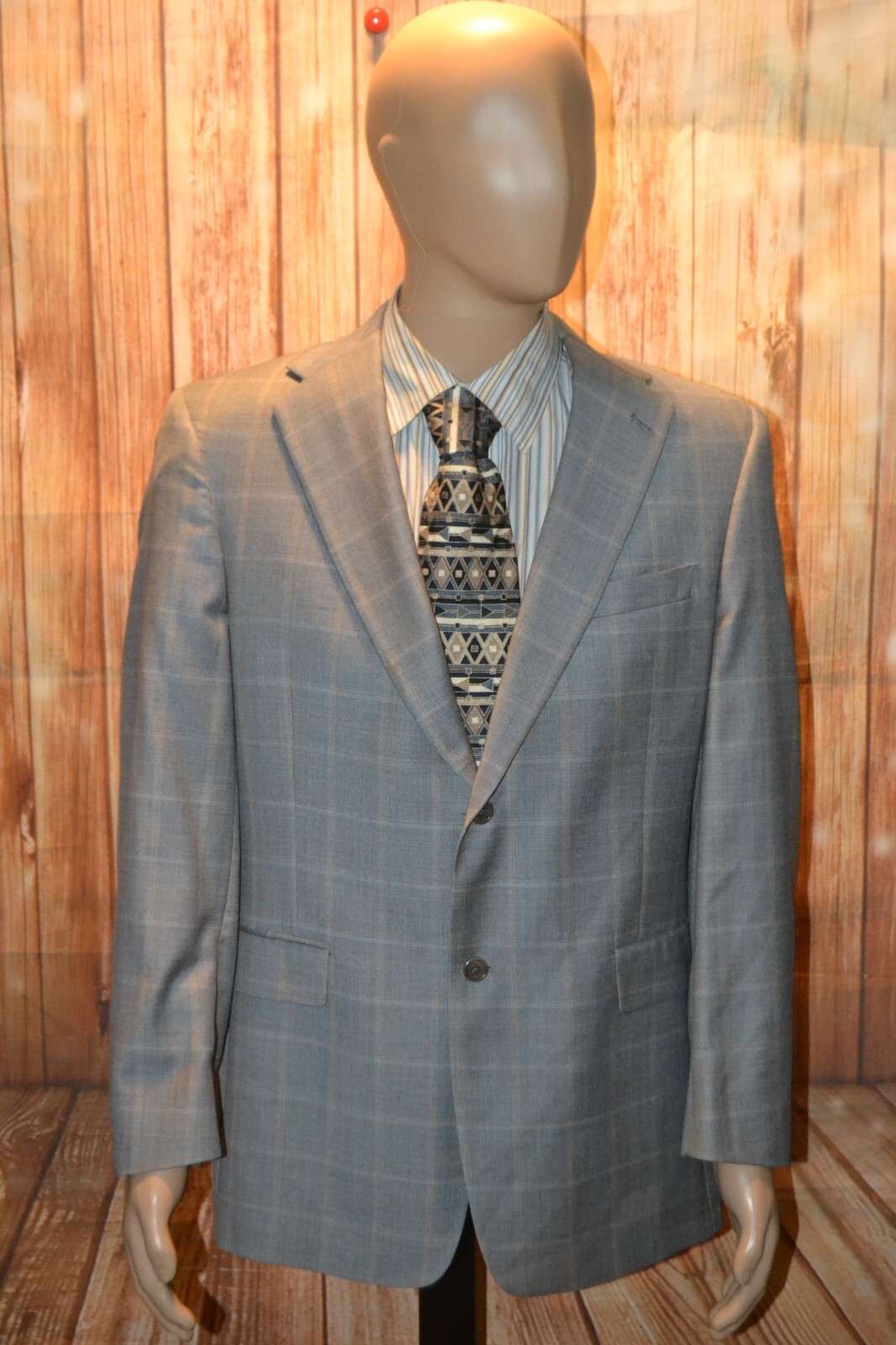 Daniel Cremieux Men Loro Piana Wool Check 2 Front Button Sports Coat Sz 42R