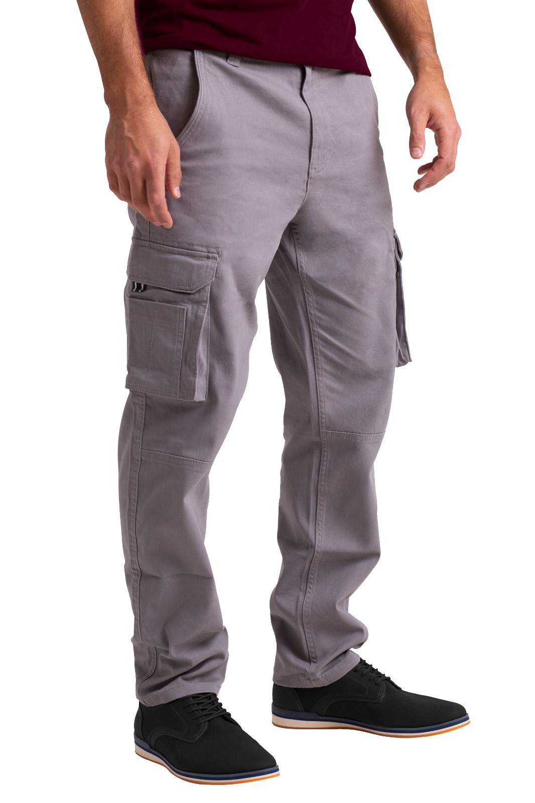 Mens Cargo Combat Flex Work Trouser Relax-Fit Multi Pocket Stretch Workwear Pant