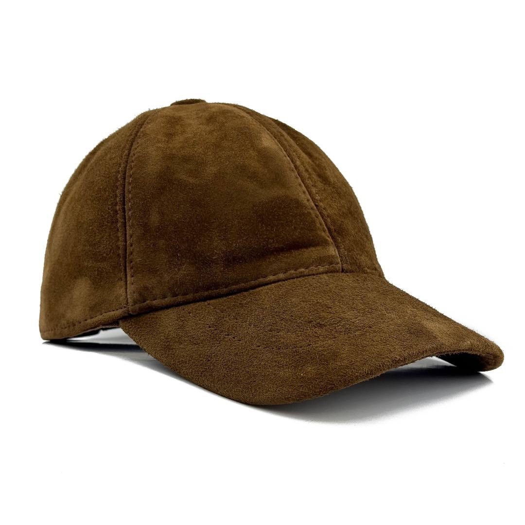 Real Suede Leather Baseball Cap for Men – Handmade Premium Quality Brown