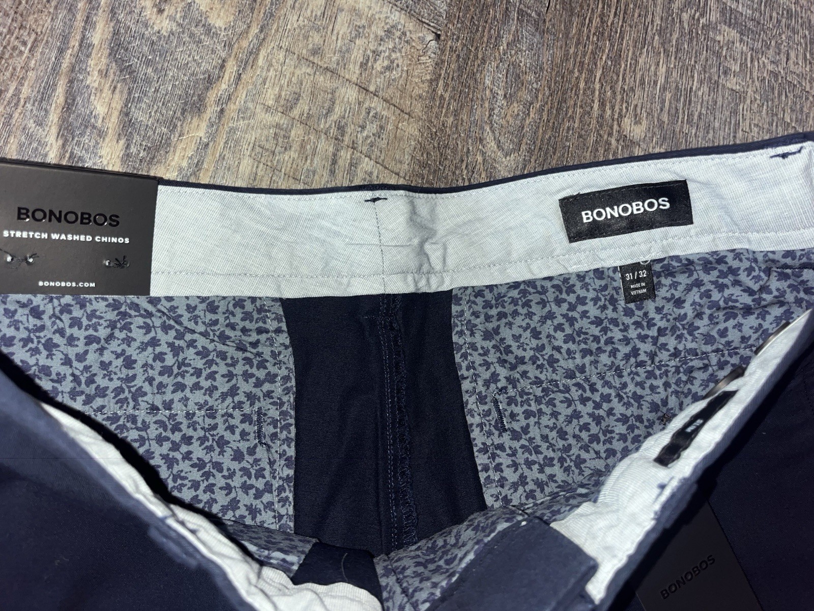 Bonobos Stretch Washed Chino 31×32 Slim Fit Navy Blue Maritime Navy New $99