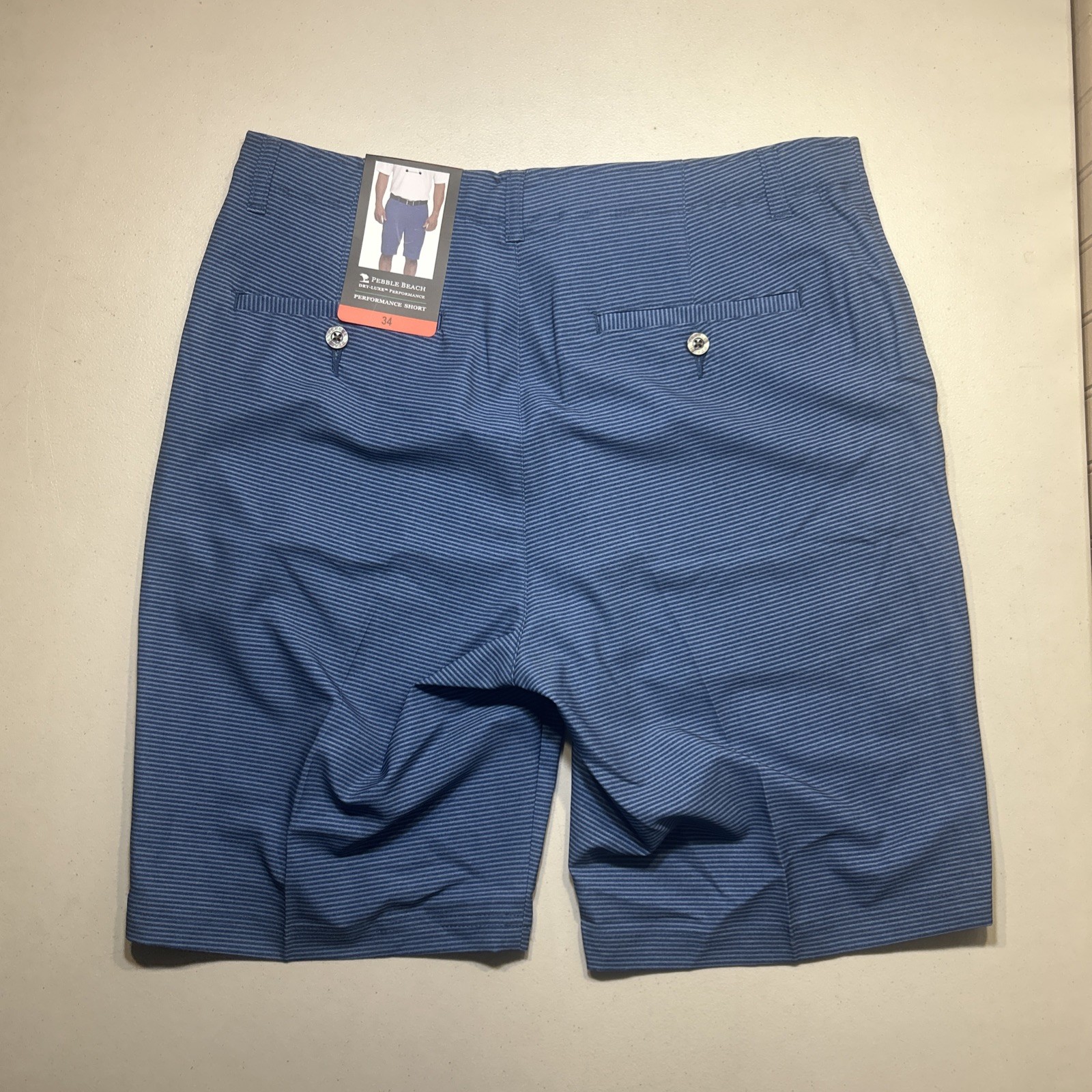LOT OF 2 Pebble Beach Mens Dry Luxe Performance Flat Front Golf Shorts | NWT 34