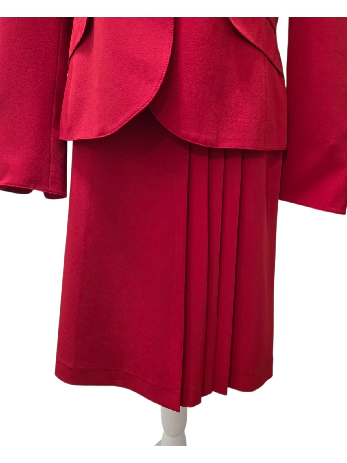 NYP Suits Red Jacket & Pleated Skirt Set Size 12 Business Church Formal