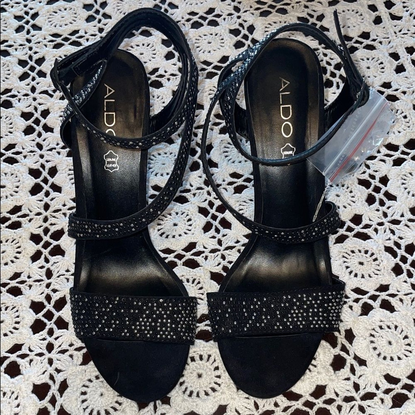 Aldo Black Sparkly Strappy Heels