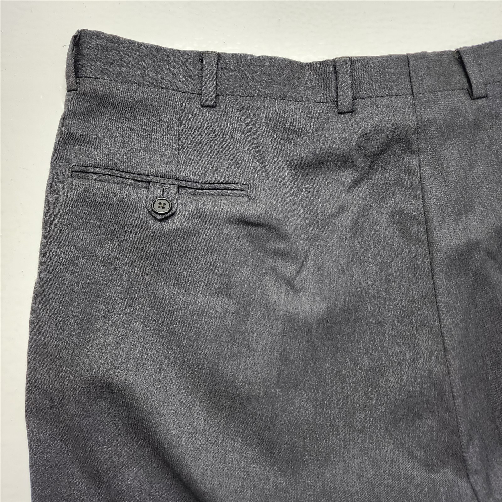 Vtg Hart Schaffner Marx USA 48R 42×30 Gray Gold Trumpeter Strong Shoulder Suit