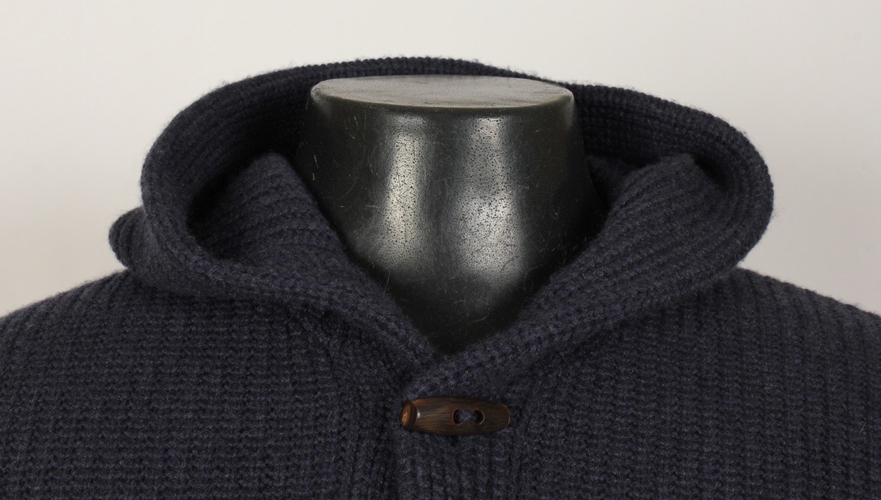 Brunello Cucinelli Cashmere Hooded Toggle Sweater – 52 M/L – Blue – $3495 Retail
