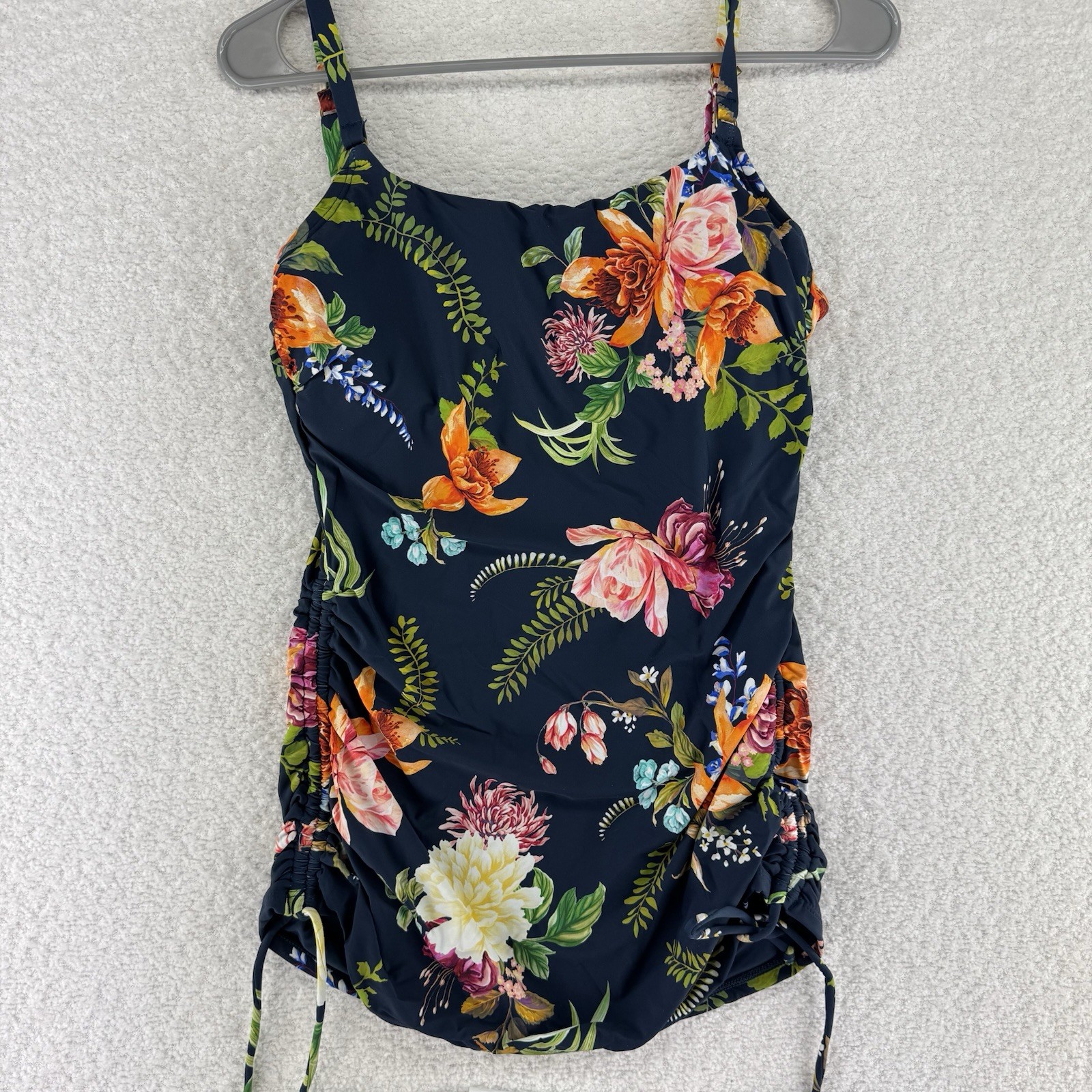 Jantzen Printed Cami Tankini Comfort Core Brief 2 Piece Swimsuit Size 8 Floral