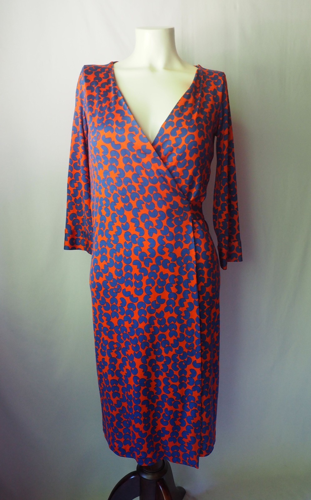Diane Von Furstenberg New Julian Two Wrap Dress Silk Jersey Knit Geo Print 0