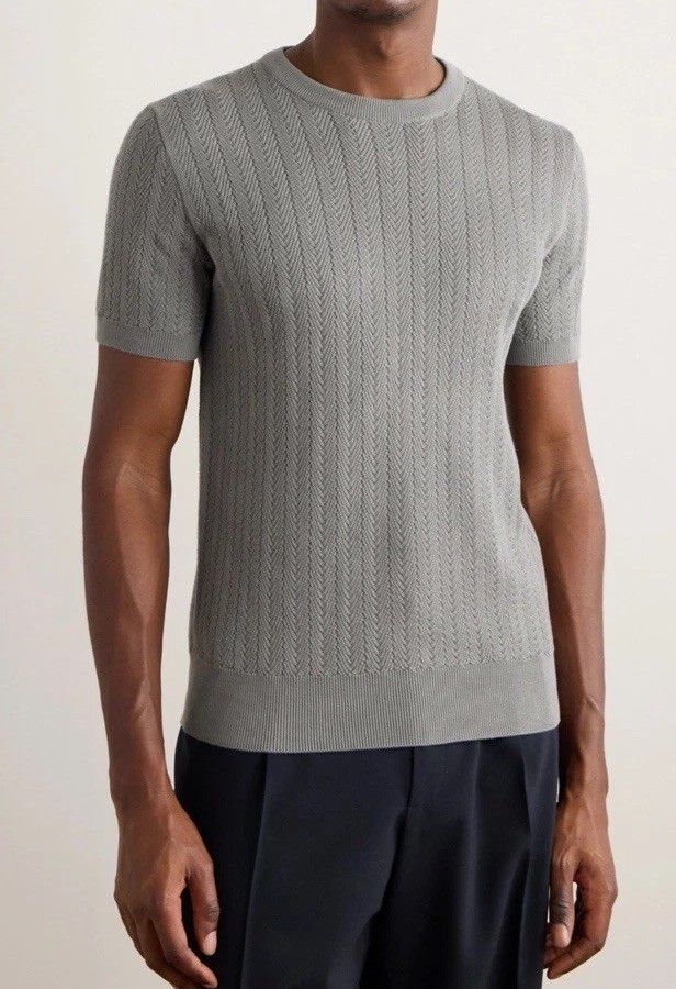 NWOT $920 Brioni Sea Island Cotton Knit T, 54 IT