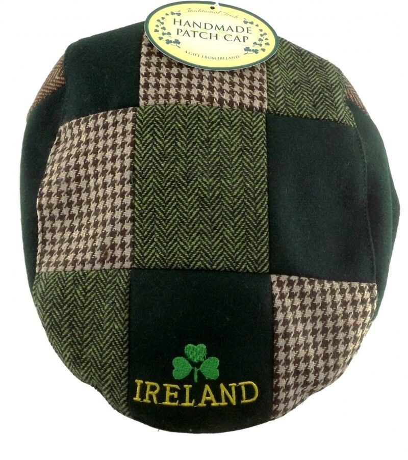 JC Walsh & Sons Ireland Green Patch Cap Gold Ireland– One Size Flat Cap Classic