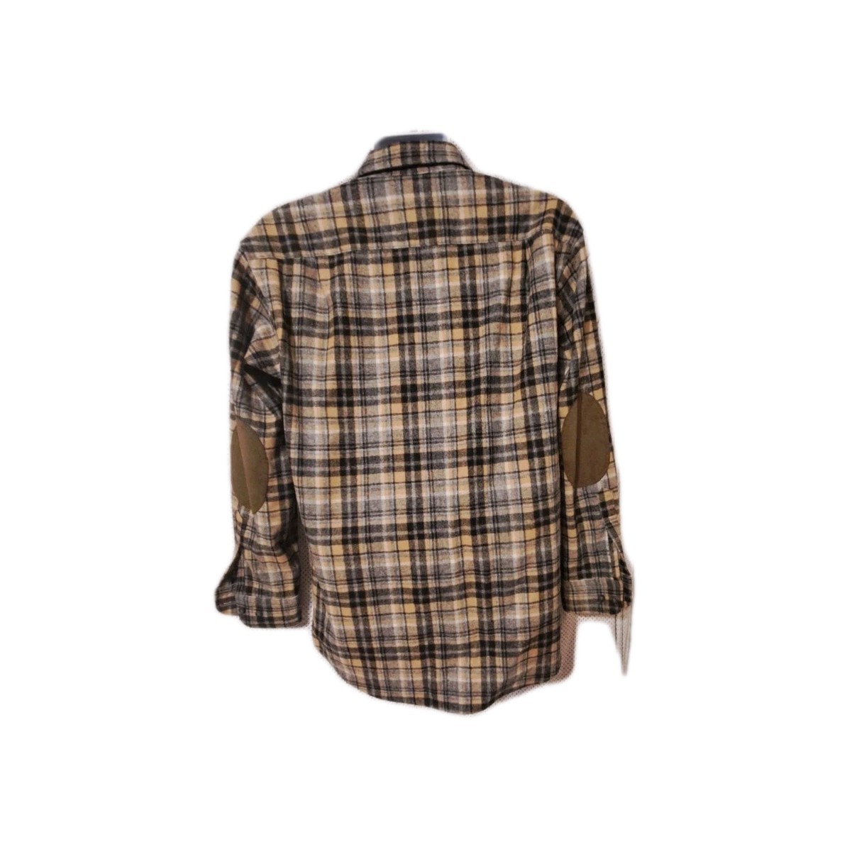 Pendleton Plaid Wool Shirt TRAIL Elbow Patches Medium