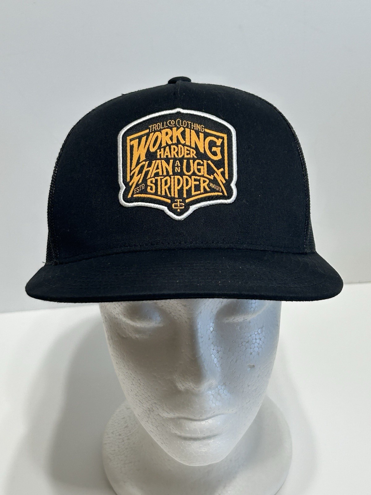 Troll Co. Clothing Snapback Trucker Hat Cap Harder Than An Ugly Stripper Mesh