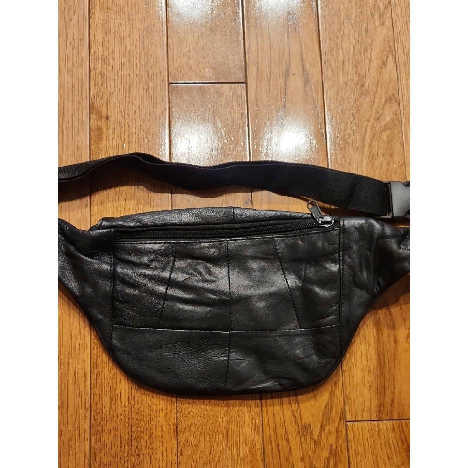 Black Leather Waist Bag – Classic Men’s Fanny Pack P-004