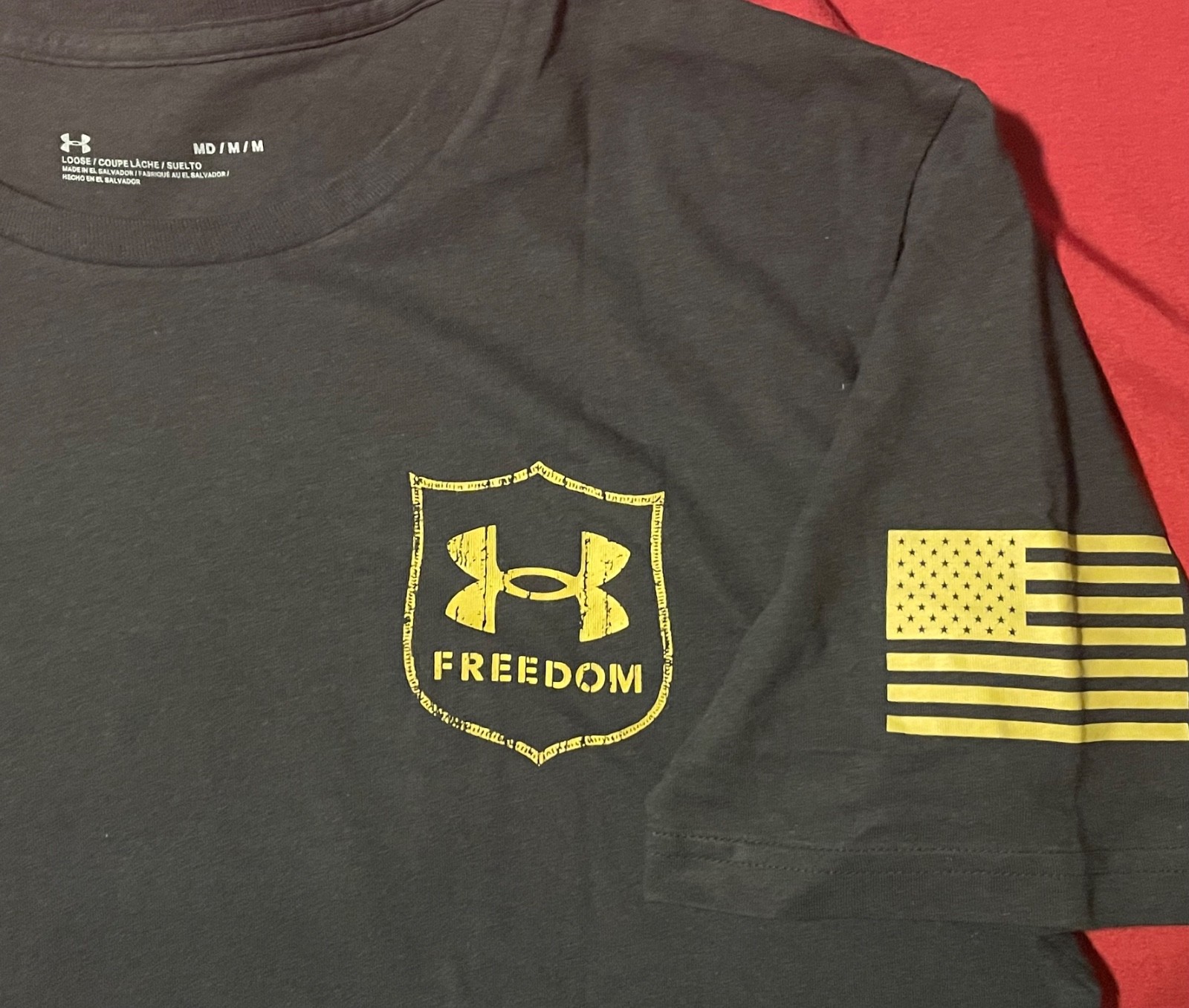 Under Armour NEW MENS MEDIUM UA Freedom Eagle Patch BLACK T-Shirt 1326848-001