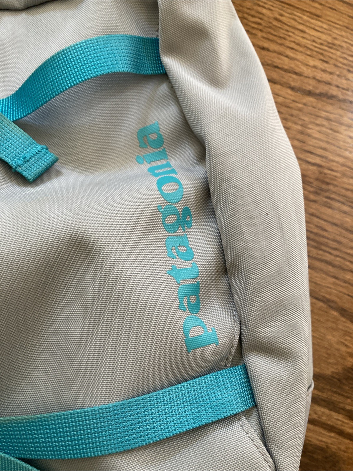 Patagonia Atom 8L Sling Backpack Tan Cream Teal Crossbody Hiking Travel Bag