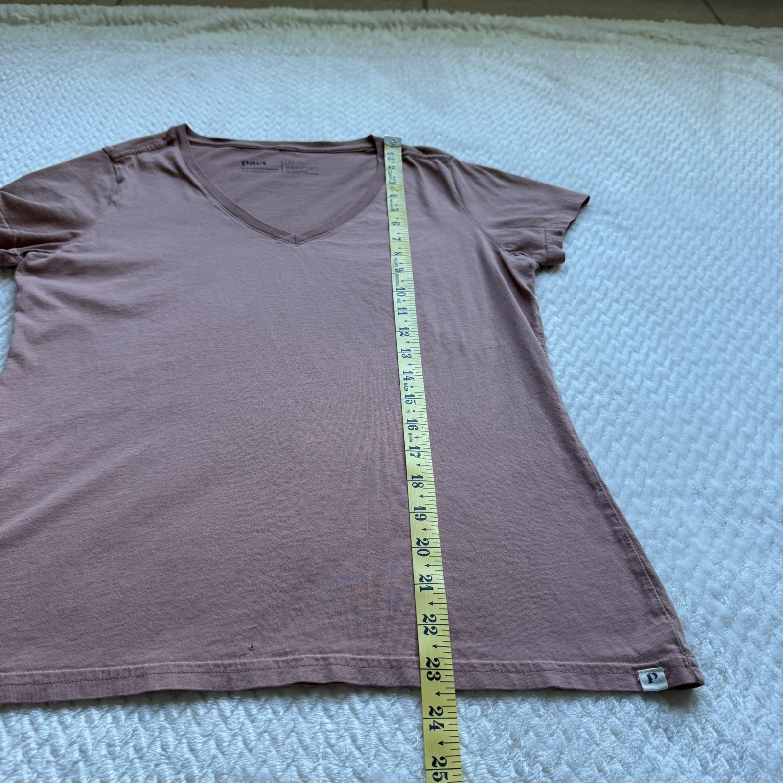 PACT Organic Cotton V Neck T Shirt S Mauve Pink Minimalist Capsule Wardrobe