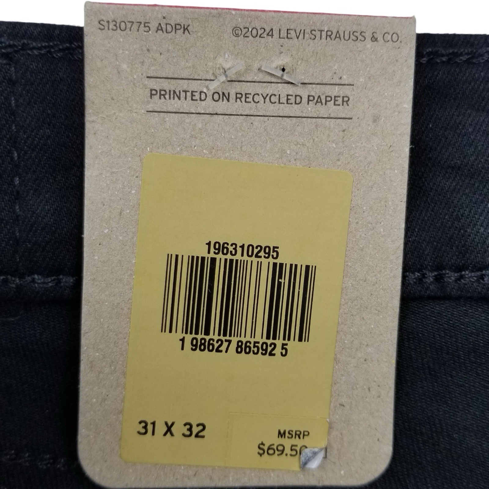 Levis 314 Shaping Straight Black Wash Jeans Womens 31 x 32 New