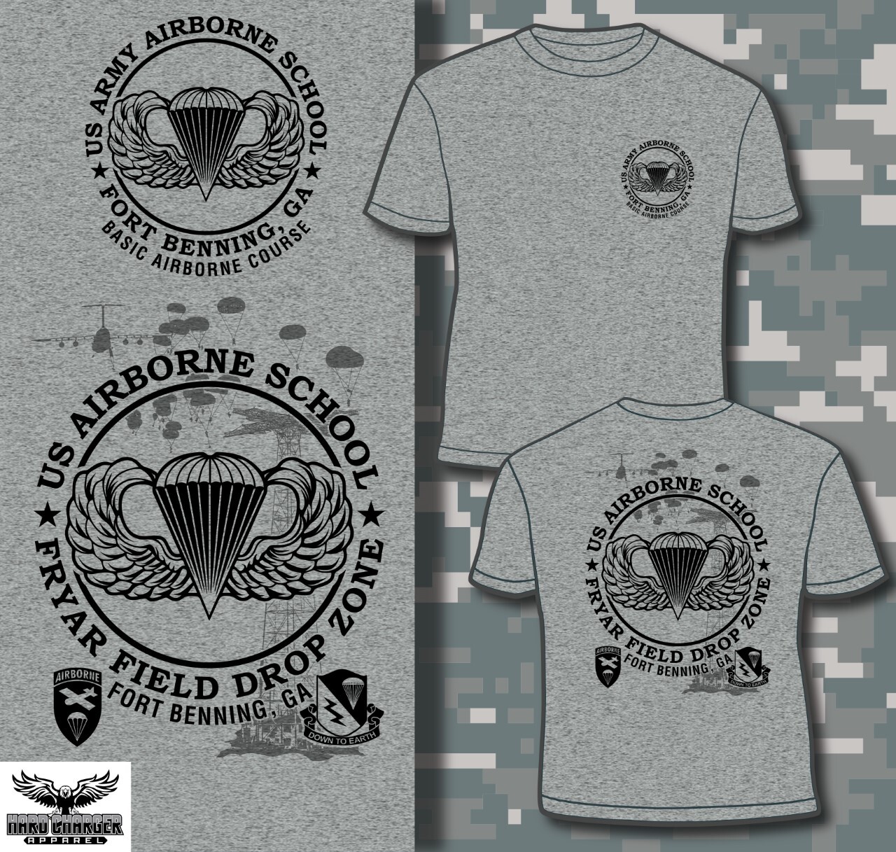 Fort Benning, GA US Airborne School Fryar Field Drop Zone Outstanding T shirt