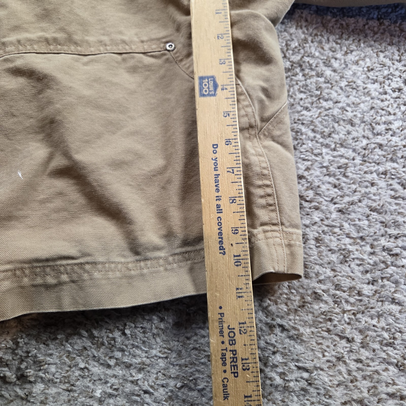 Jesse James Workwear Shorts Mens 41 Tag 42 Brown Canvas Carpenter Painting Marks