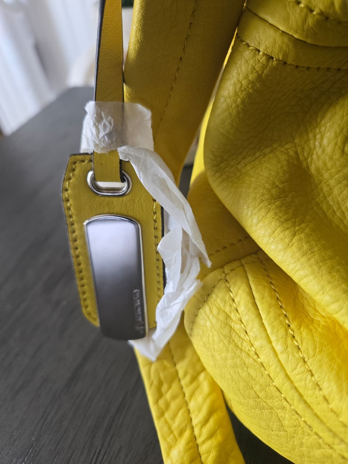 Brand New B. Makowsky Pebbled Leather Crossbody Bag Yellow Leather Purse NWT