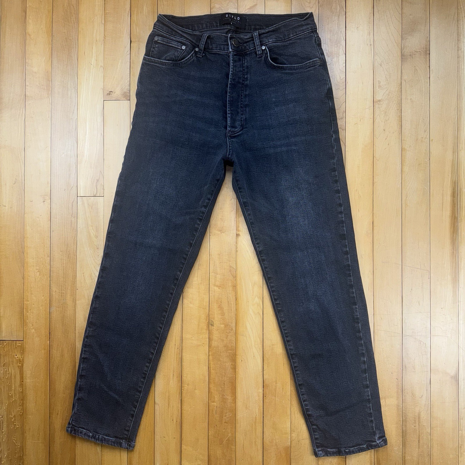 DSTLD Women’s Black High Rise Skinny Jeans Size 31×28 Washed Black Stretch Denim