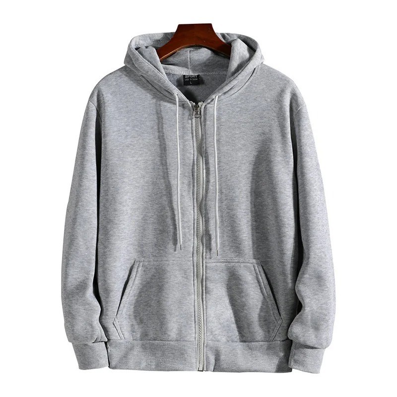 Men’s Zip Up Hooded Sweatshirt Long Sleeve Casual Hoodie Autumn Winter Loose Fit