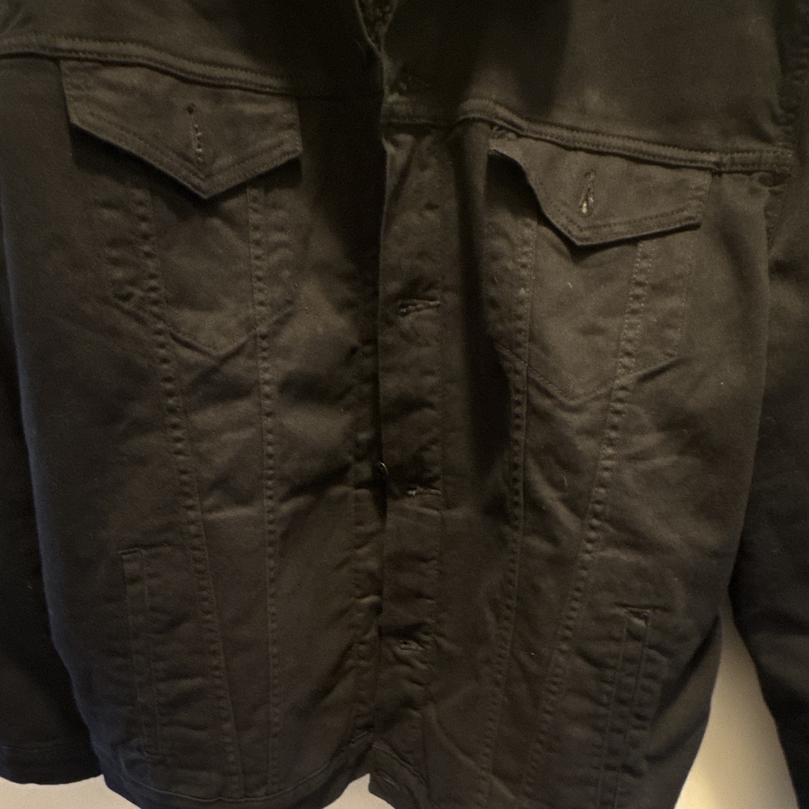Signature by Levi Strauss & Co Black Sherpa Lined Cotton Denim Jacket Men 2XL