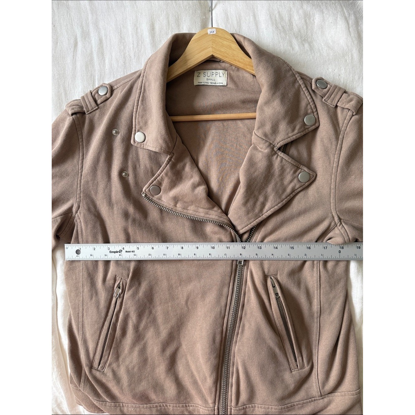 Z Supply Moto Jacket – Asymmetrical Soft Knit 100% Cotton Sweatshirt Woman’s S