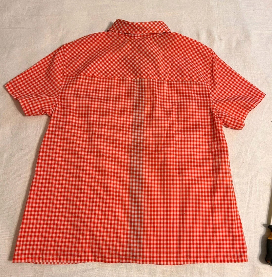 Jones New York Signature Red Gingham Easy Care Cotton Shirt S Button-up SS