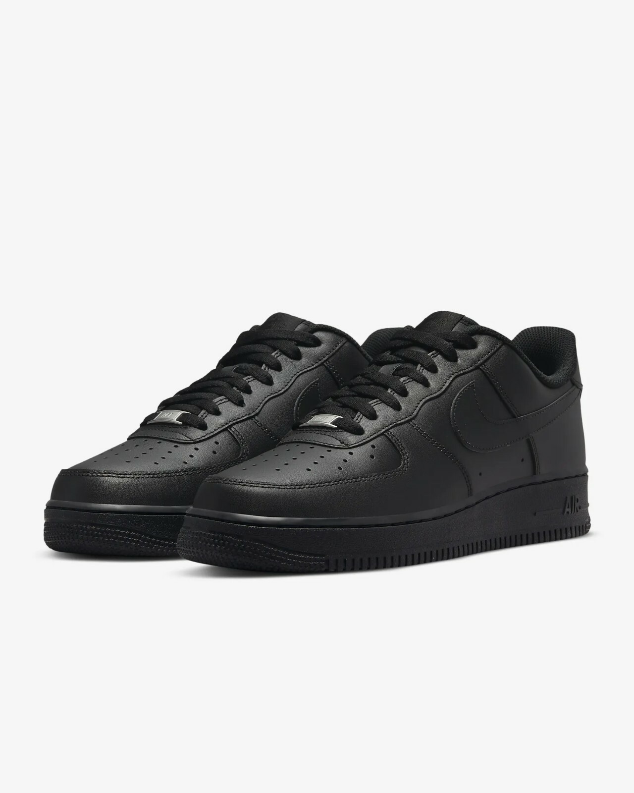 🔥 Nike Air Force 1 07 Low Triple Black Shoes Casual Mens Womens Kids All Size
