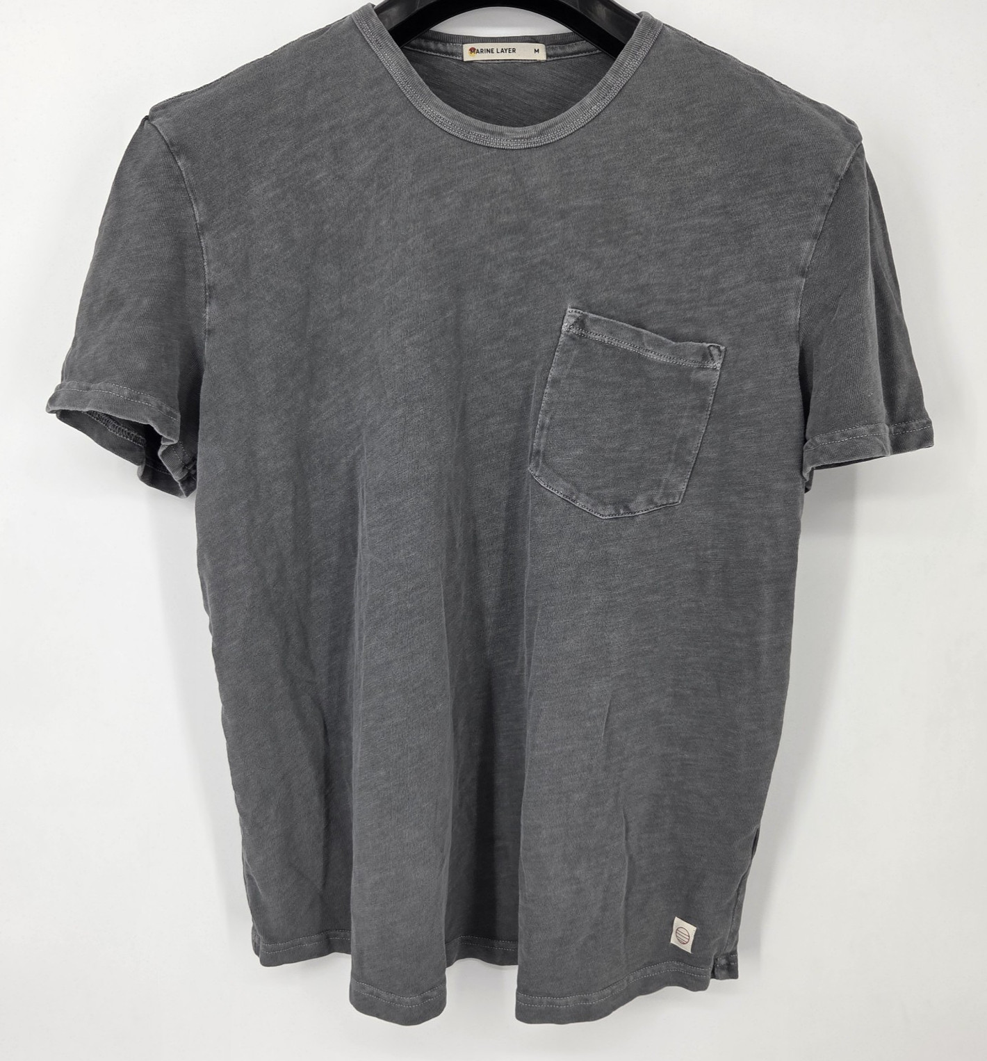 Marine Layer Heavy Slub Pocket Tee Mens Medium Forged Iron Gray Short Sleeve