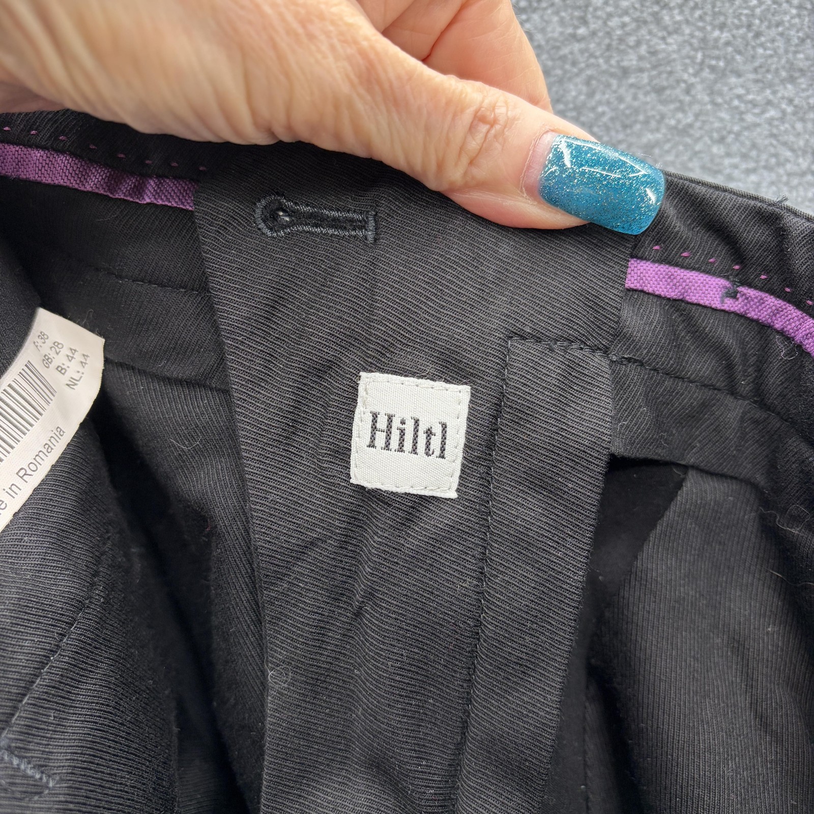 Hiltl Pants Mens 31×29 Black Stretch Chino Parma Dress Flat Front Trousers