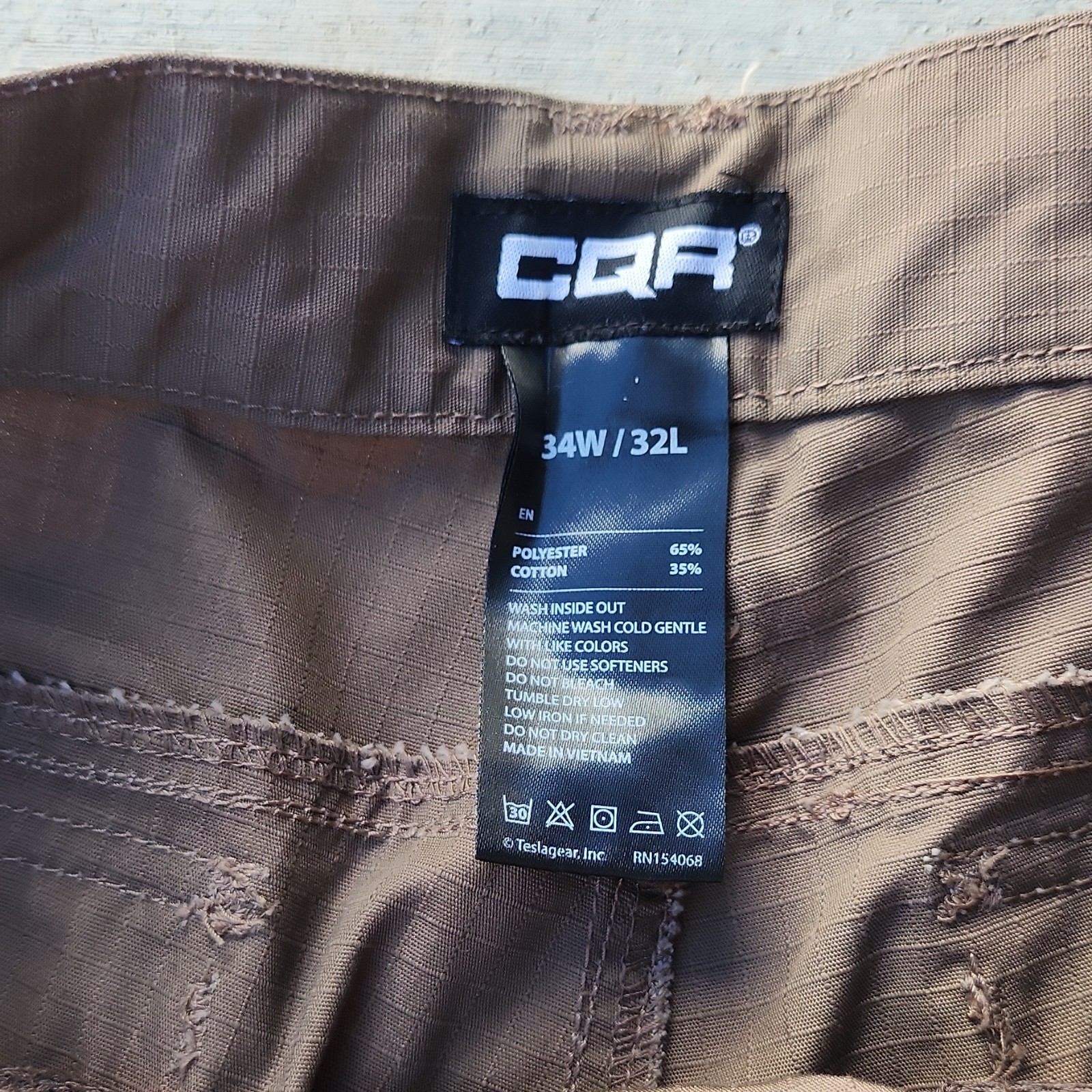 CQR Tactical Cargo Pants Men’s 34×32 Coyote Brown Ripstop Utility Hiking Work