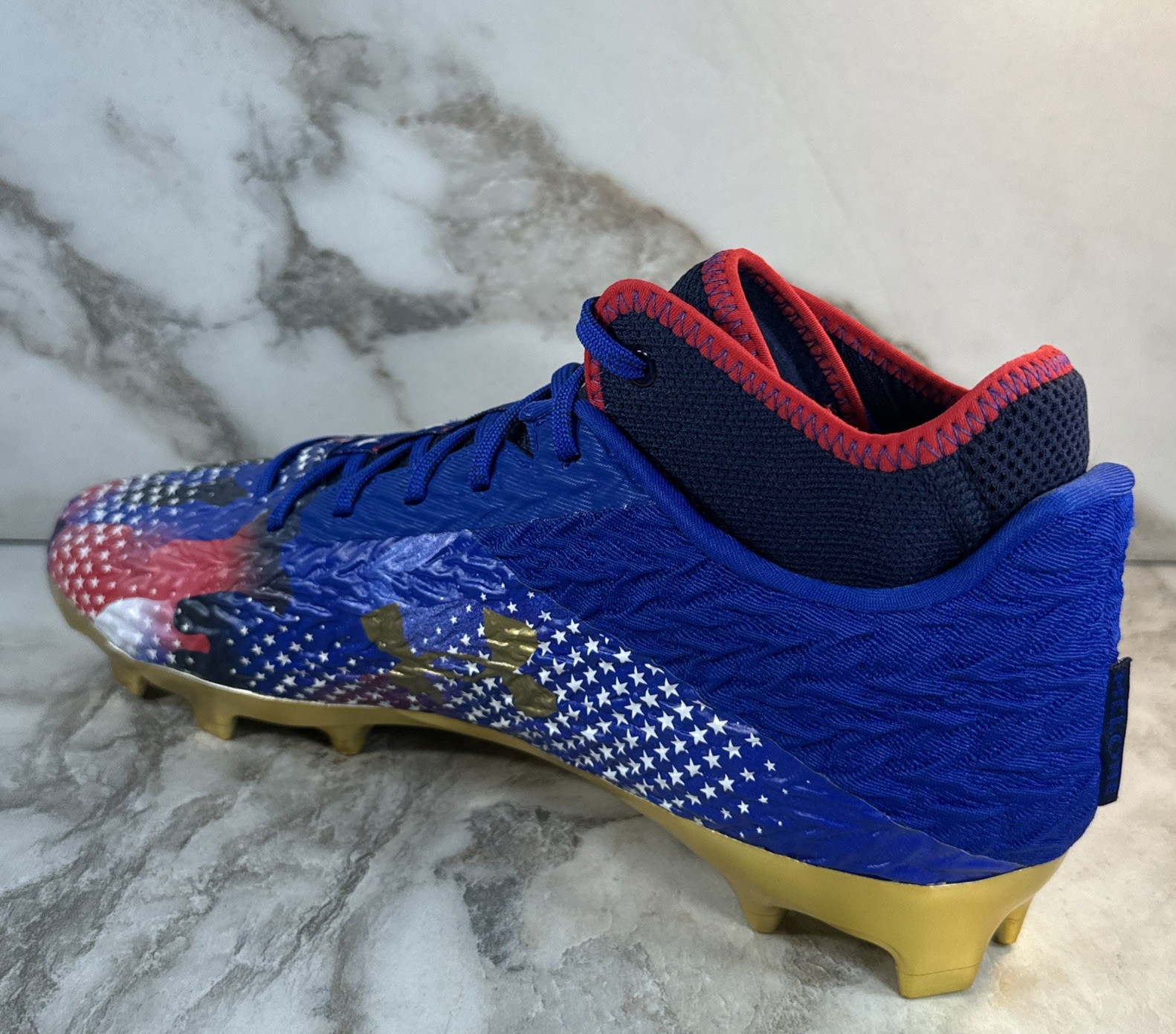 Under Armour Spotlight Clone 4 MC USA Mens SZ 12 Football Cleats 3027296-400 New
