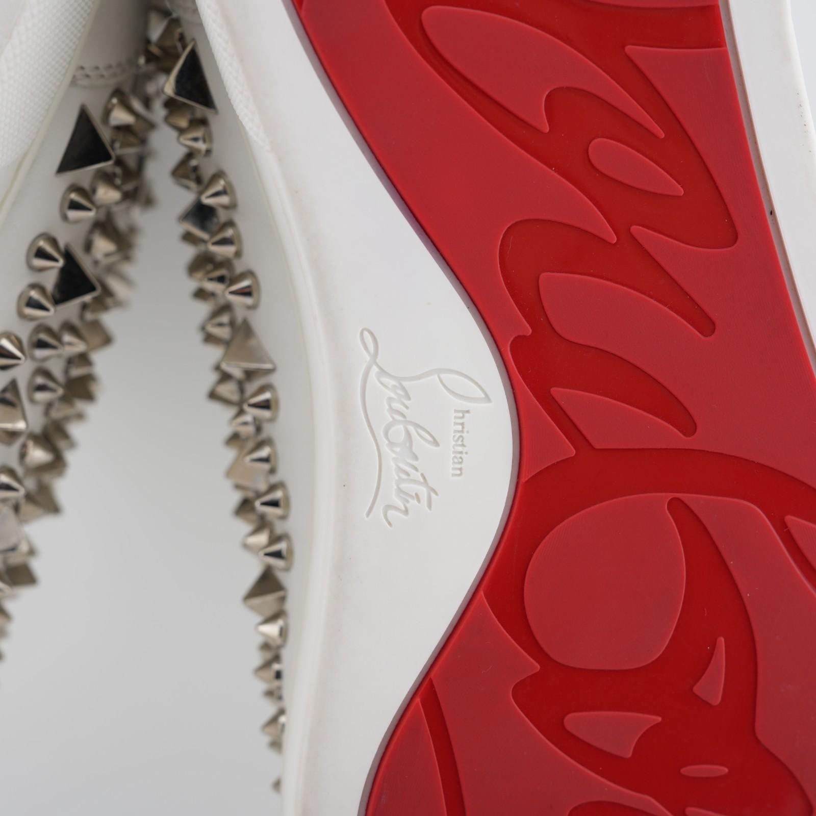Christian Louboutin Louis Pik Pik High Top Flat Calf White Leather EU 45.5