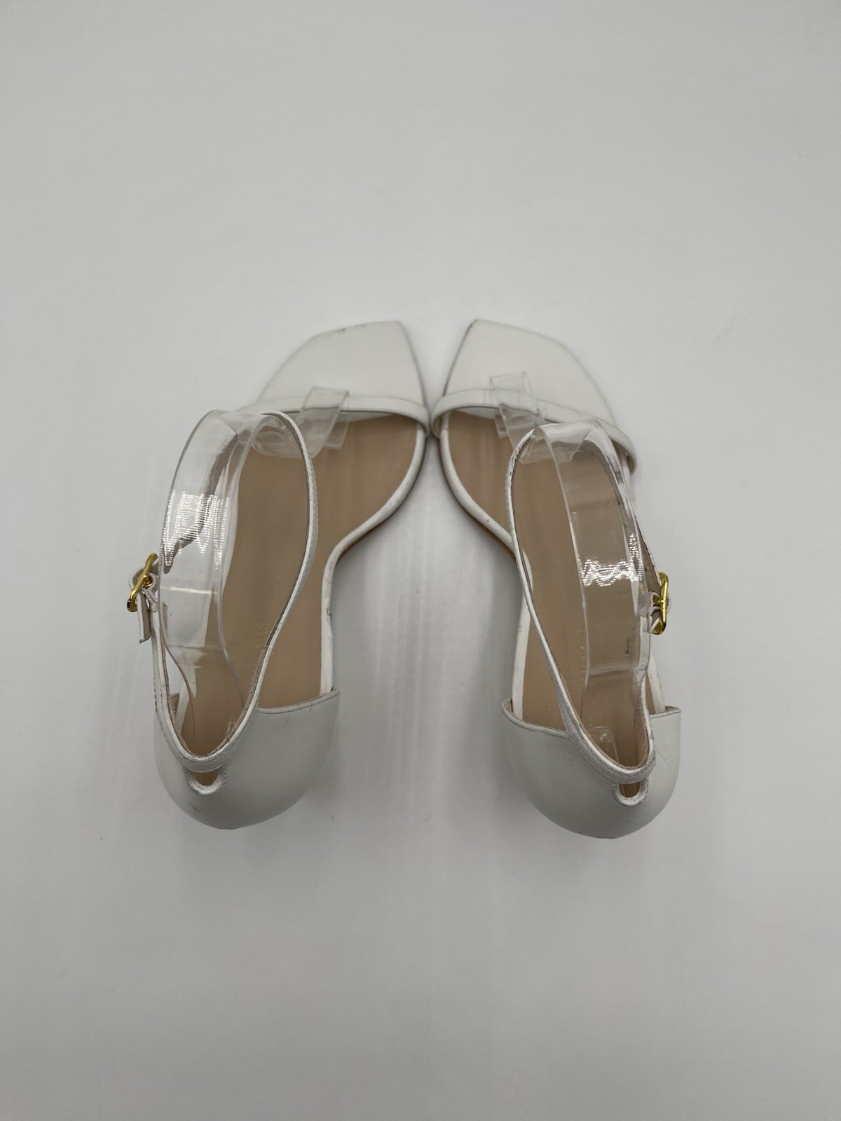 Stuart Weitzman Amelina 75mm leather sandals in white Size 8.5