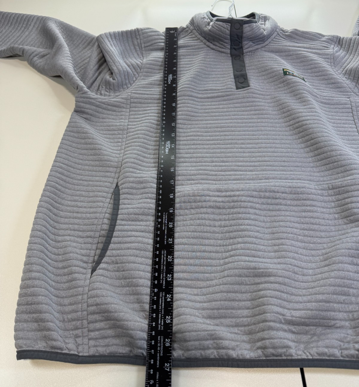 L.L.Bean Airlight Knit Pullover Womens Quarry Gray Heather 1/4 Snap Sz 2X Plus