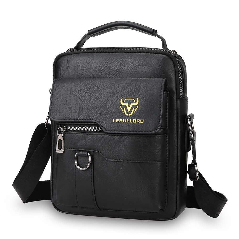 Men’s Shoulder Messenger Bag Business PU Leather 8″ Handbag Outdoor Sport Bag