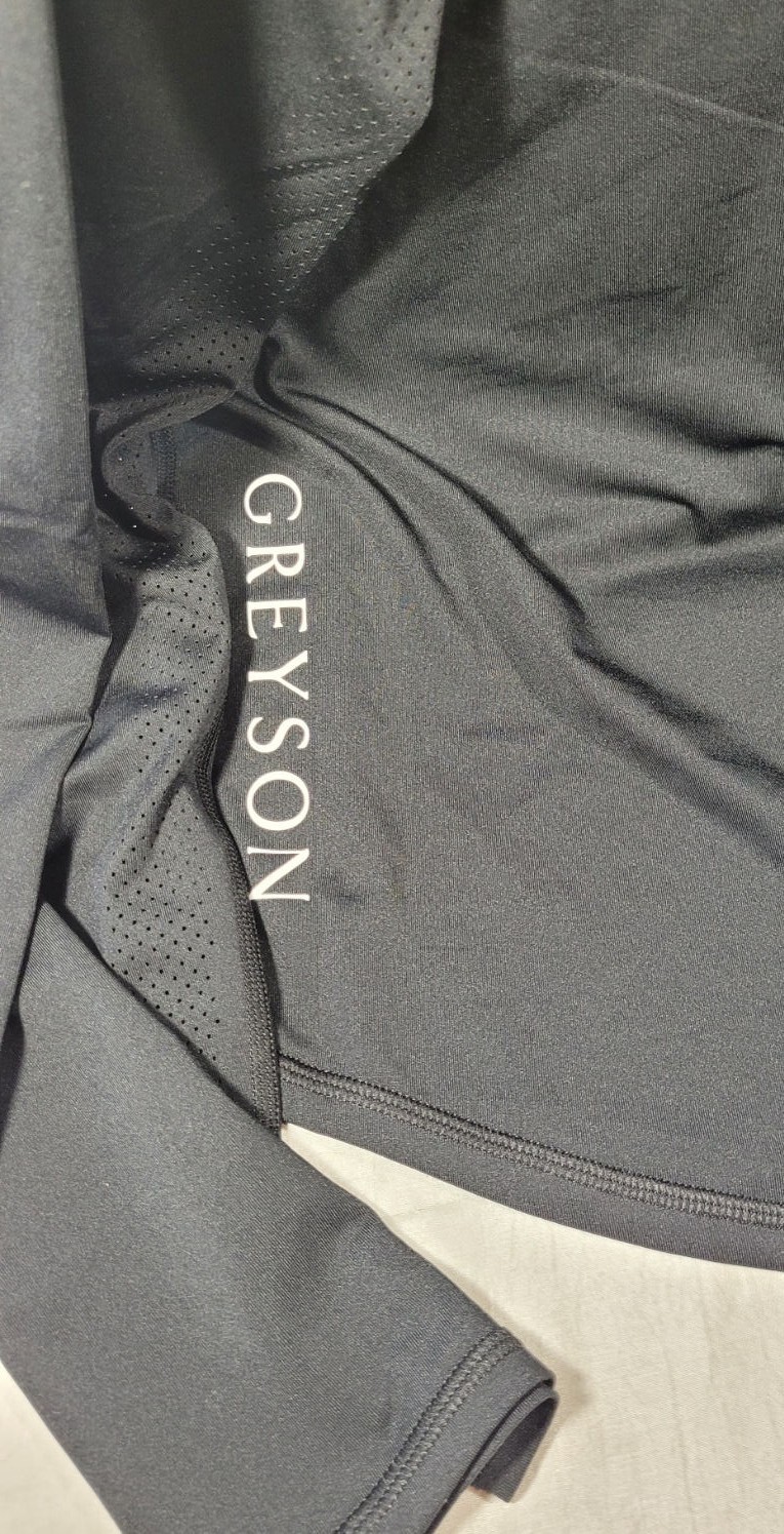 Greyson Men’s Black Wolf Falcon Long Sleeve Performance Tee – Black – Large