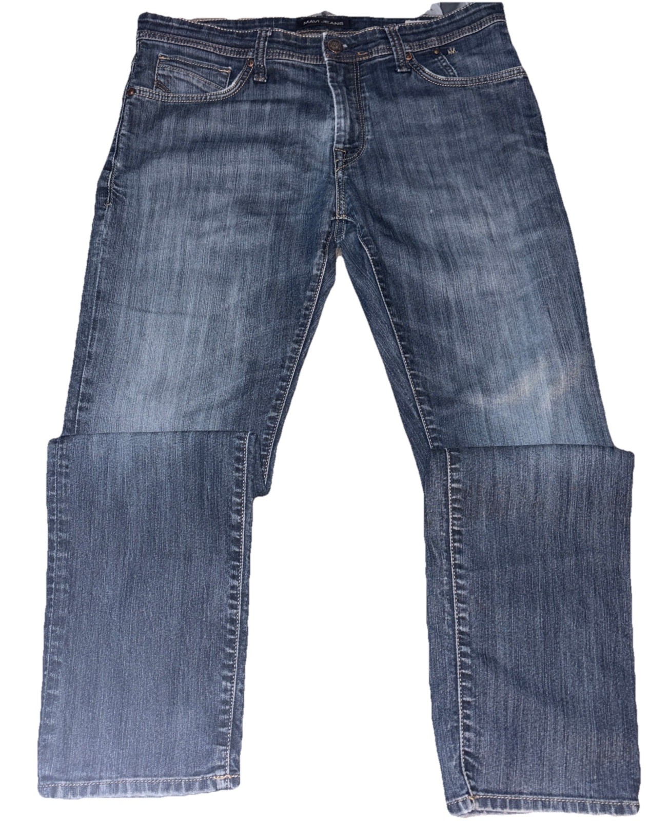 Mavi Zach Straight Leg Jeans Men’s 34×32 Stretch Blue Denim Dark Wash