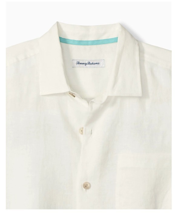 Tommy Bahama Long Sleeve BAHAMA SHORES EMBROIDERED Linen Blend Camp Shirt, $158