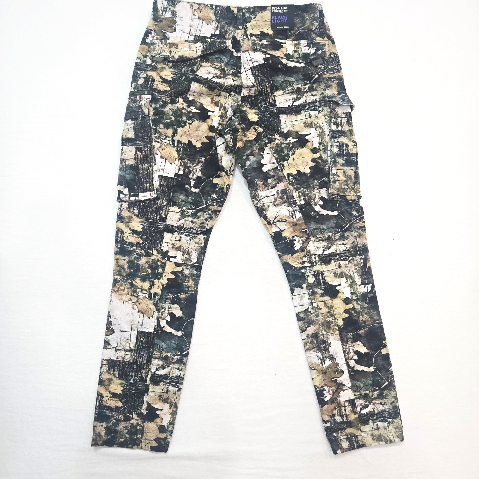 Black Light Men’s Camo Jeans Stretch Trouser Fit Yellow Stone Cool Pockets Denim