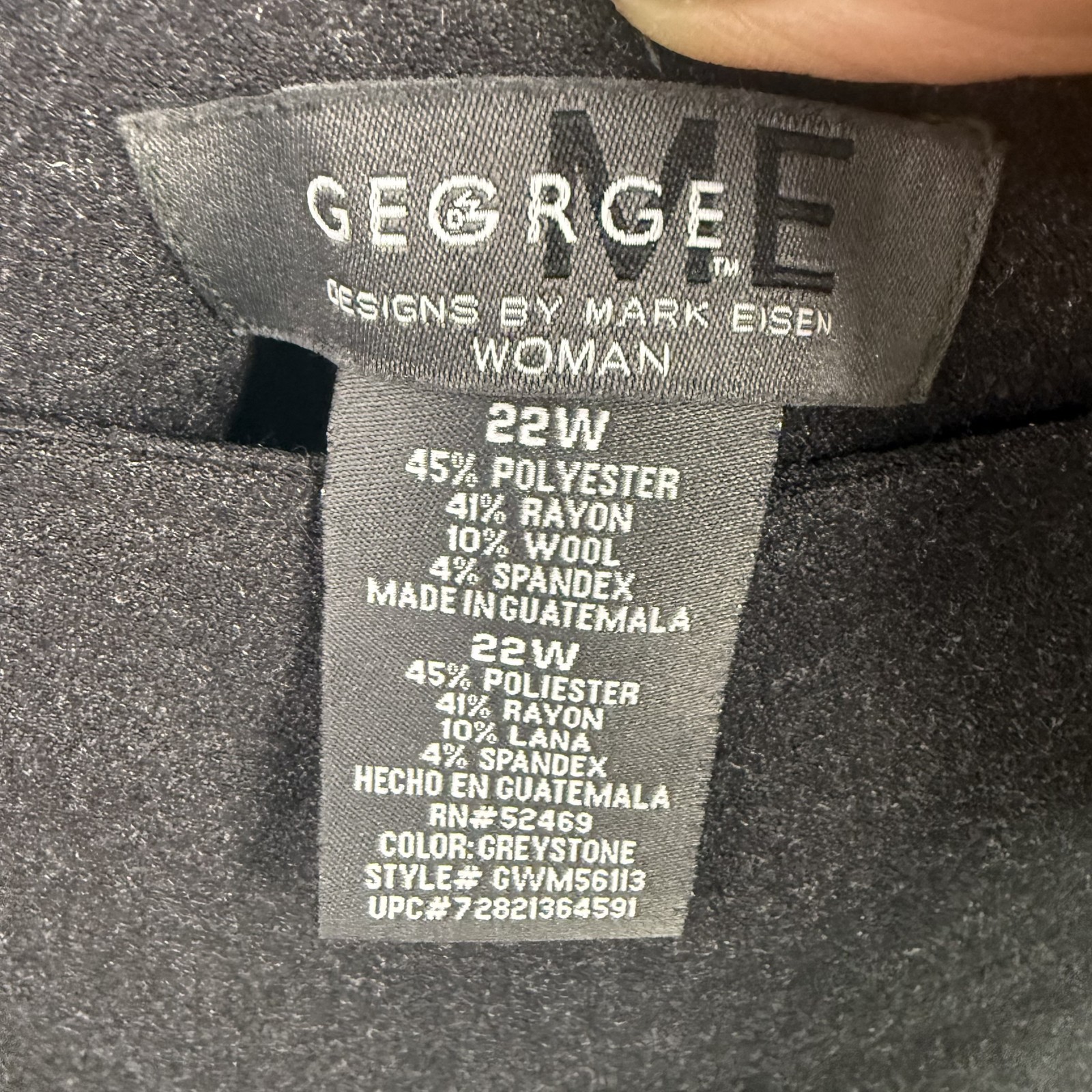 GEORGE Designs by Mark Eisen Women’s Greystone Wool Blend A-Line Skirt Size 22W