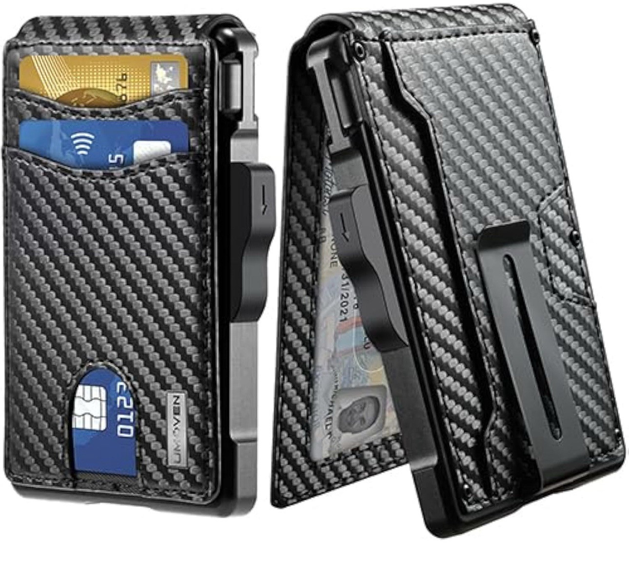 umoven Wallet for Men – with Money Clip Slim Leather Slots Credit Card Holder RF